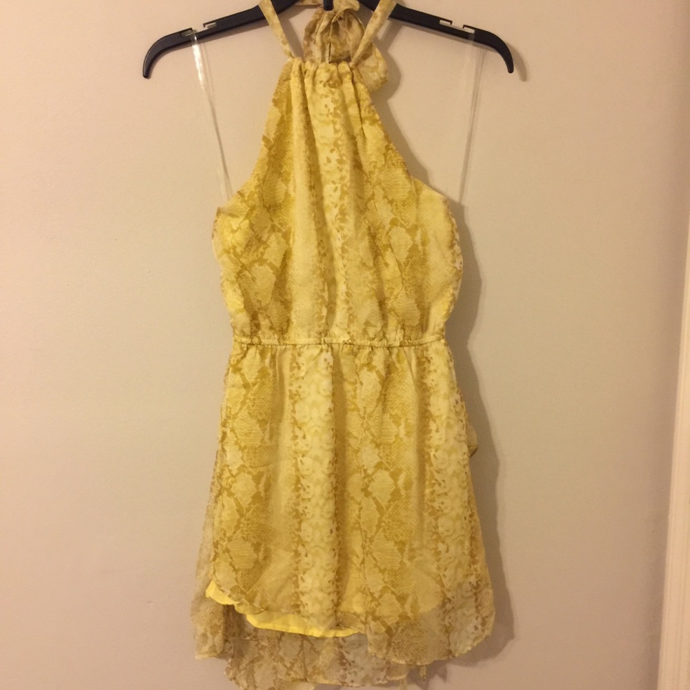 American threads yellow halter top